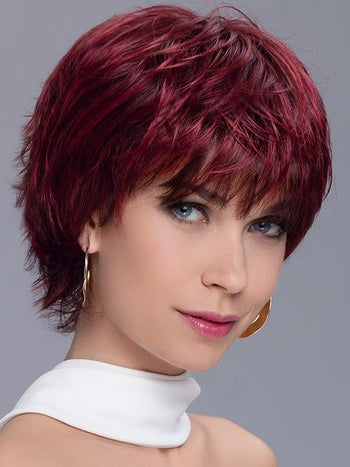 SPARK by ELLEN WILLE in WILD CHERRY ROOTED | Dark brown base, dark burgundy Red, and Bright Cherry Blend with Darker Roots